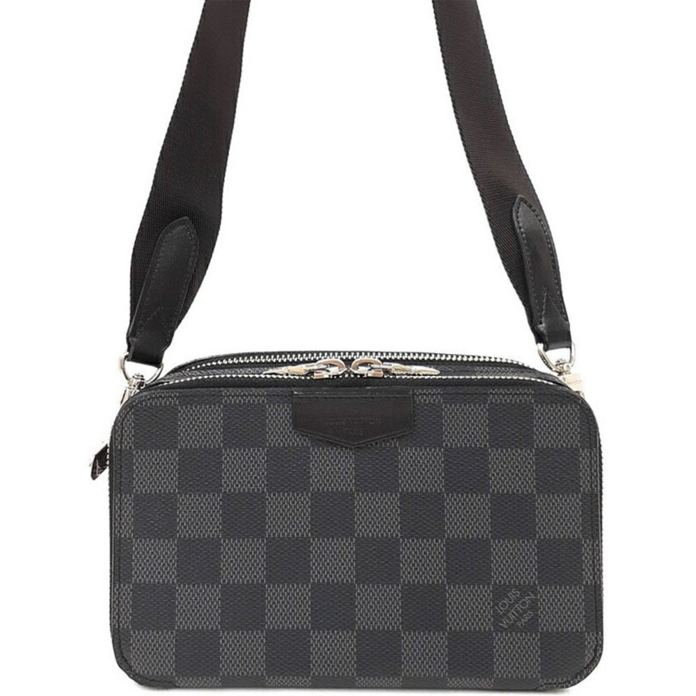 Louis Vuitton Alpha Damier Black Wearable Graphite Wallet Bag Shoulder